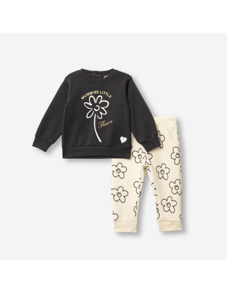 FUNKY FOR BABY Βρεφικό Σετ Φόρμα 2τμχ Ανθρακί