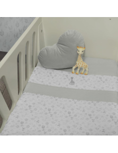 SOPHIE LA GIRAFE Σεντόνια Λίκνου 2τμχ Γκρι