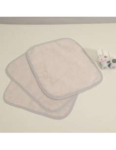 BABY OLIVER Σετ Λαβέτες Πετσετέ 30x22cm Γκρι 3τμχ