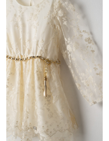 EBITA FASHION Παιδικό Φόρεμα 2τμχ Εκρού
