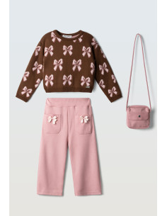 EBITA FASHION Παιδικό Σετ Παντελόνα 3τμχ Καφέ