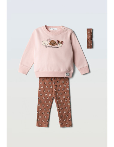 EBITA FASHION Βρεφικό Σετ Κολάν 3τμχ Ροζ