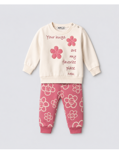 NEK KIDSWEAR Βρεφικό Σετ Φόρμα 2τμχ  Λευκό