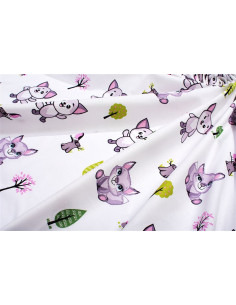 DIM Σετ Σεντόνια Baby Foxes 594 120X160 White-Pastel Lilac 2