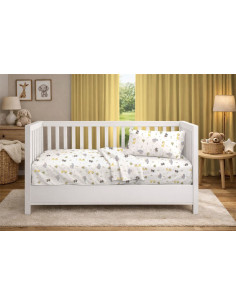 DIM Σετ Σεντόνια Happy Safari 713 120X160 White-Grey