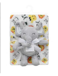 Dim Βρεφική Κουβέρτα Αγκαλιάς με Λούτρινο Elephant Grey