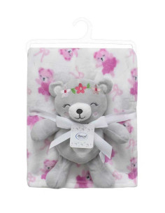 Dim Βρεφική Κουβέρτα Αγκαλιάς με Λούτρινο Teddy Bear Pink