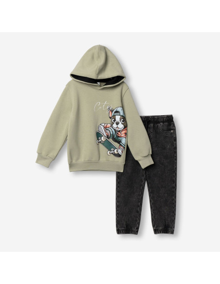 FUNKY FOR BABY Παιδικό Σετ Παντελόνι 2τμχ Λαδί