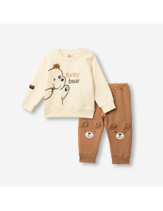 FUNKY FOR BABY Βρεφικό Σετ Φόρμα 2τμχ Μπεζ