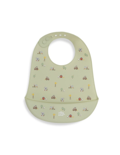 INTERBABY Flowers Σαλιάρα Σιλικόνης Green 4m+