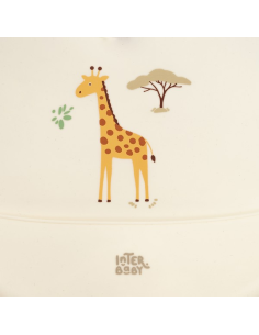 INTERBABY Flowers Σαλιάρα Σιλικόνης Beige 4m+ 2