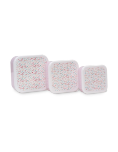 INTERBABY Σετ Δοχείων Φαγητού 3τμχ Flowers Pink