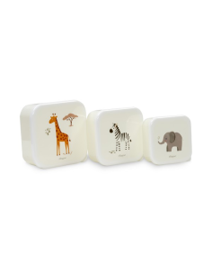 INTERBABY Σετ Δοχείων Φαγητού 3τμχ Jirafa Savanna Beige