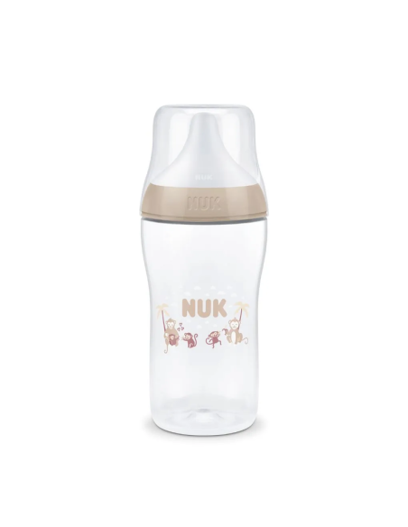 Nuk Πλαστικό Μπιμπερό Perfect Match Κατά των Κολικών με Θηλή Σιλικόνης για 3+ μηνών Μπεζ 260ml