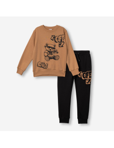 FUNKY FOR BABY Παιδικό Σετ Φόρμα 2τμχ Καφέ
