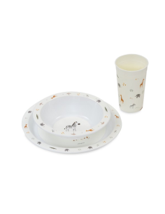 INTERBABY Παιδικό Σετ Φαγητού 3τμχ Savanna 6m+ Beige 2
