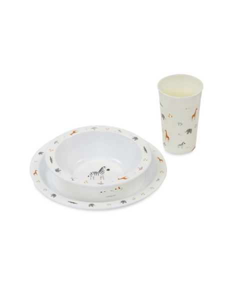 INTERBABY Παιδικό Σετ Φαγητού 3τμχ Savanna 6m+ Beige