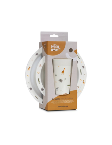 INTERBABY Παιδικό Σετ Φαγητού 3τμχ Savanna 6m+...