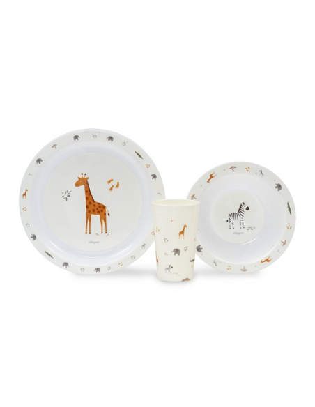 INTERBABY Παιδικό Σετ Φαγητού 3τμχ Savanna 6m+ Beige