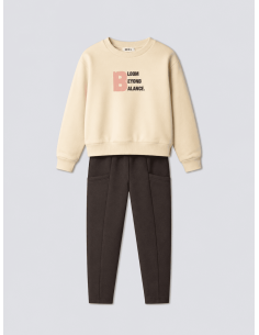 NEK KIDSWEAR Παιδικό Σετ Φόρμα 2τμχ Εκρού