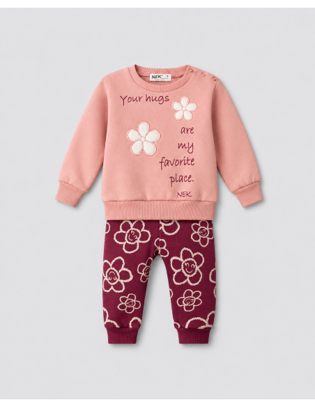 NEK KIDSWEAR Βρεφικό Σετ Φόρμα 2τμχ  Ροζ