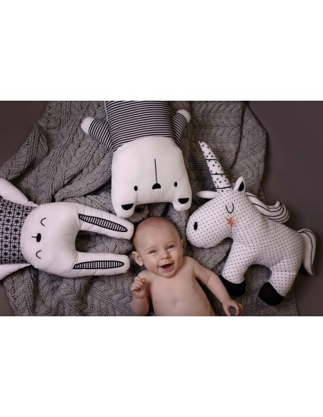 BIZZI GROWIN Μαξιλάρι Little Dreamer Monochrome Unicorn