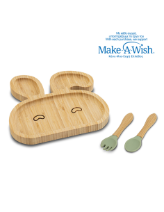 NAVA Παιδικό Σετ Φαγητού Πιάτο Bamboo "We Care" 3τμχ Bunny