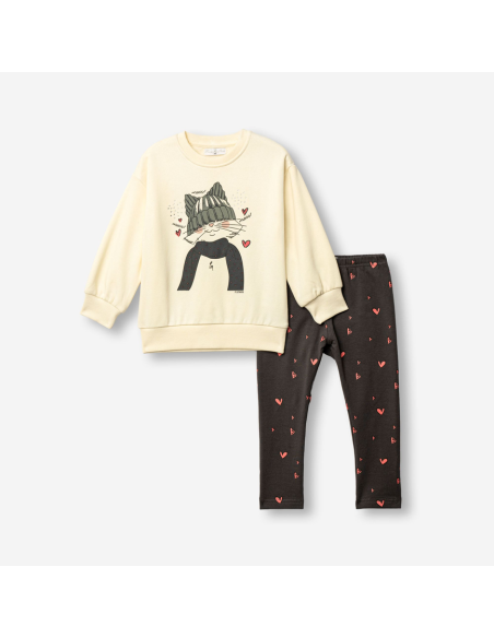 FUNKY FOR BABY Παιδικό Σετ Κολάν 2τμχ Cream