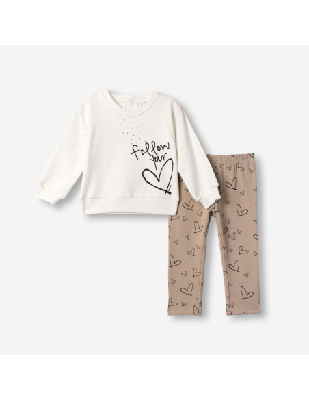 FUNKY FOR BABY Βρεφικό Σετ Κολάν 2τμχ Εκρού