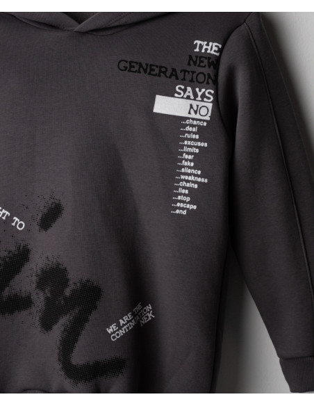 NEK KIDSWEAR Παιδικό Σετ Φόρμα 2τμχ Ανθρακί