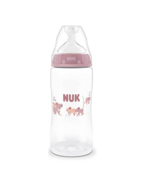 NUK Firts Choice Μπιμπερό Πλαστικό Με Δείκτη Ελέγχου Θερμοκρασίας 3+m Ροζ 300ml