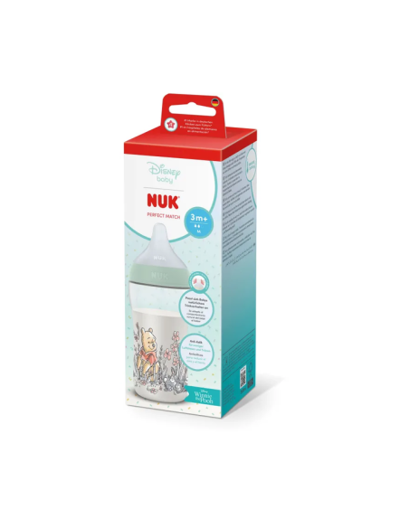 Nuk Πλαστικό Μπιμπερό Perfect Match Κατά των Κολικών με Θηλή Σιλικόνης για 3+ μηνών Μέντα 260ml