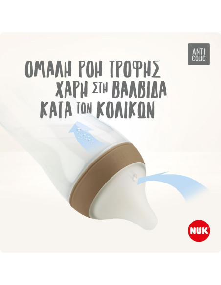 Nuk Πλαστικό Μπιμπερό Perfect Match Κατά των Κολικών με Θηλή Σιλικόνης για 3+ μηνών Mickey 260ml