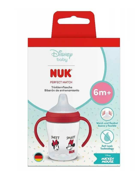 NUK Perfect Match Μπιμπερό Εκπαίδευσης 150 ml Disney Minnie Κόκκινο 6m+