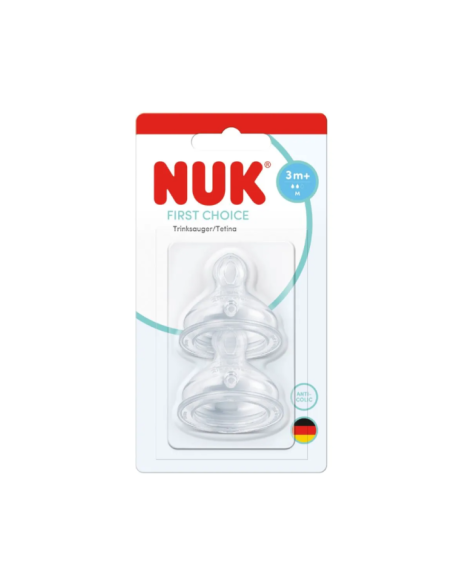 NUK First Choice+ Θηλή Σιλικόνης Medium 3m+ 2τμχ