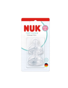 NUK First Choice+ Θηλή Σιλικόνης Flow Control 6m+ 2τμχ