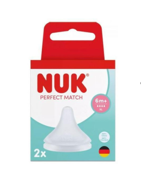 NUK Perfect Match Θηλή Σιλικόνη XL 6m+ 2τμχ