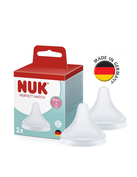 NUK Perfect Match Θηλή Σιλικόνη Flow Control 6m+ 2τμχ