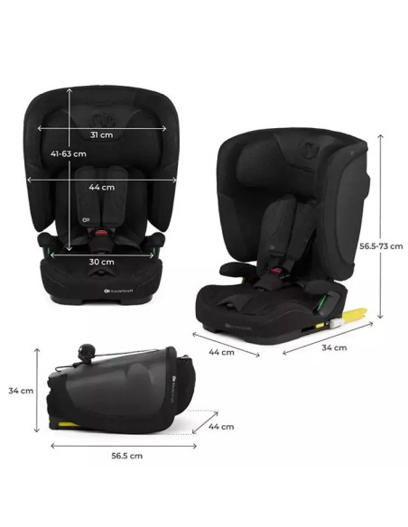 KINDERKRAFT Παιδικό Κάθισμα Αυτοκινήτου FIX2GO i-Size Grey