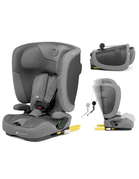KINDERKRAFT Παιδικό Κάθισμα Αυτοκινήτου FIX2GO i-Size Grey