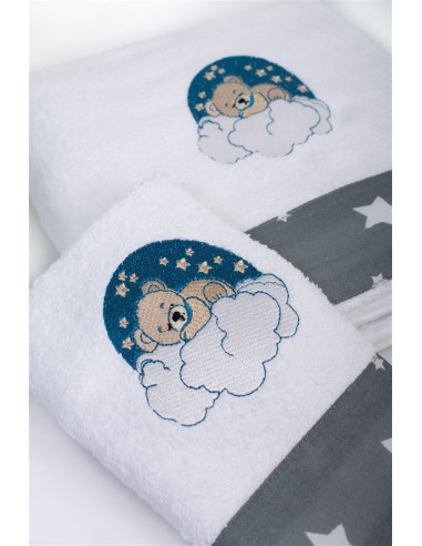 DIM Πετσέτες Cloudy Bear 176 Λευκό Γκρι 2τμχ