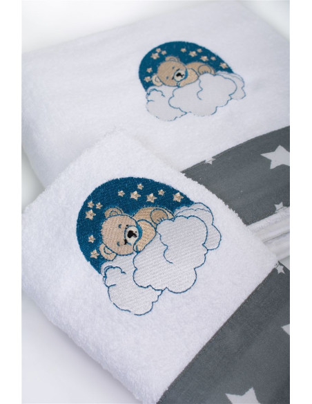 DIM Πετσέτες Cloudy Bear 176 Λευκό Γκρι 2τμχ