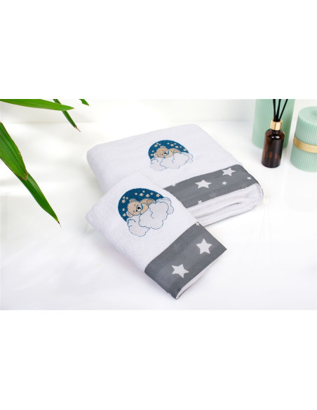DIM Πετσέτες Cloudy Bear 176 Λευκό Γκρι 2τμχ