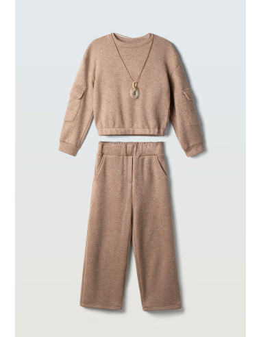 EBITA FASHION Παιδικό Σετ Παντελόνα 2τμχ Μπεζ