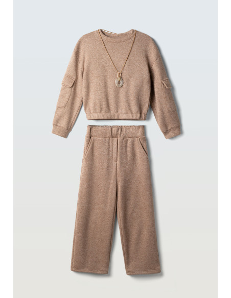 EBITA FASHION Παιδικό Σετ Παντελόνα 2τμχ Μπεζ