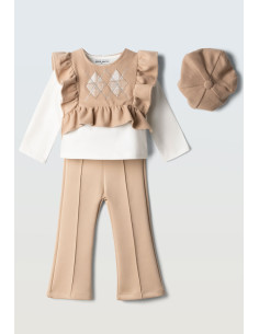 EBITA FASHION Παιδικό Σετ Παντελόνι 2τμχ Μπεζ