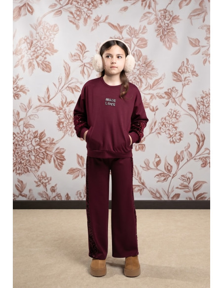 EBITA FASHION Παιδικό Σετ Παντελόνι 2τμχ Μπορντό