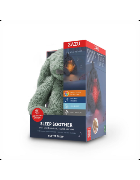 ZAZU Ro Rabbit Ζωάκι με Λευκούς Ήχους, Φως και Αισθητήρα Κλάματος Επαφορτιζόμενο