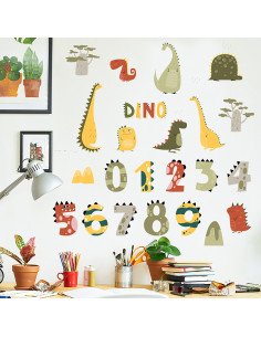 SIPO Αυτοκόλλητο Τοίχου Dino Numbers