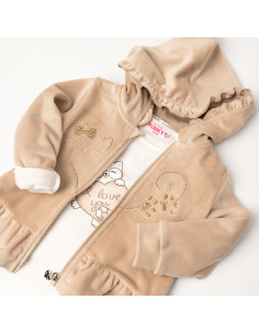 FUNKY FOR BABY Βρεφικό Σετ Φόρμα 3τμχ Μπεζ 2